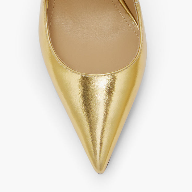 LAMIO- gold leather mules