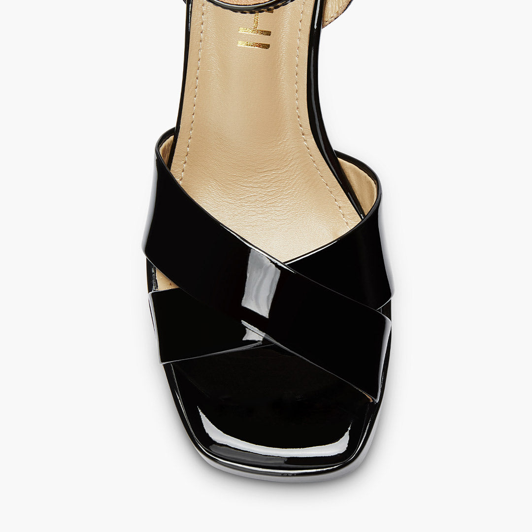 LUIZA PATENT - black platform sandals