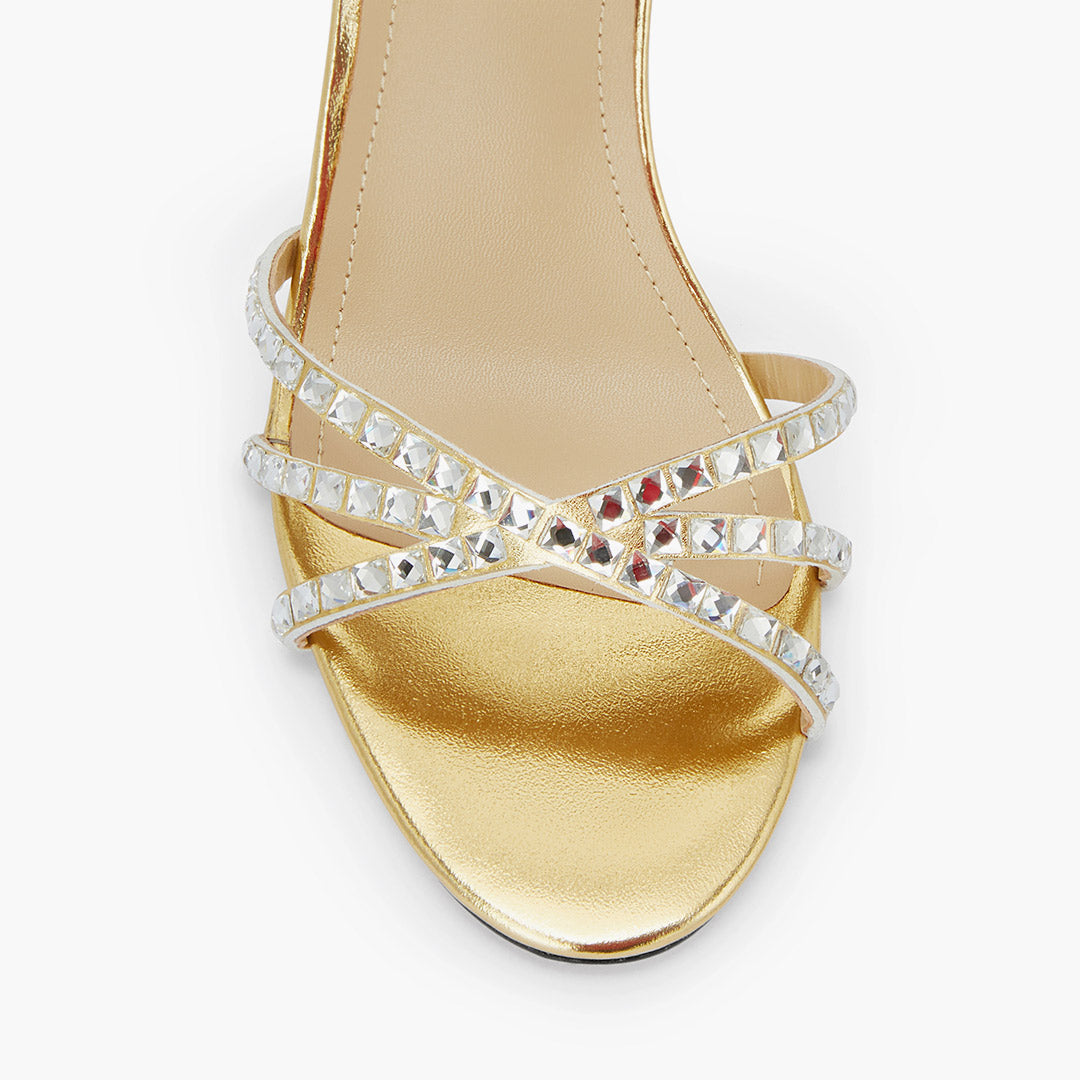 MADDY 70 GOLD  - diamond decor heels