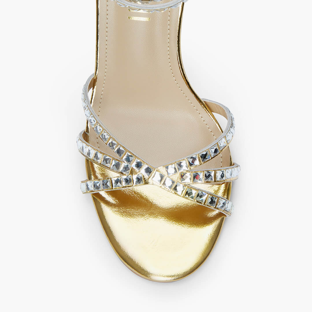 *MADDY GOLD  - diamond decor heels