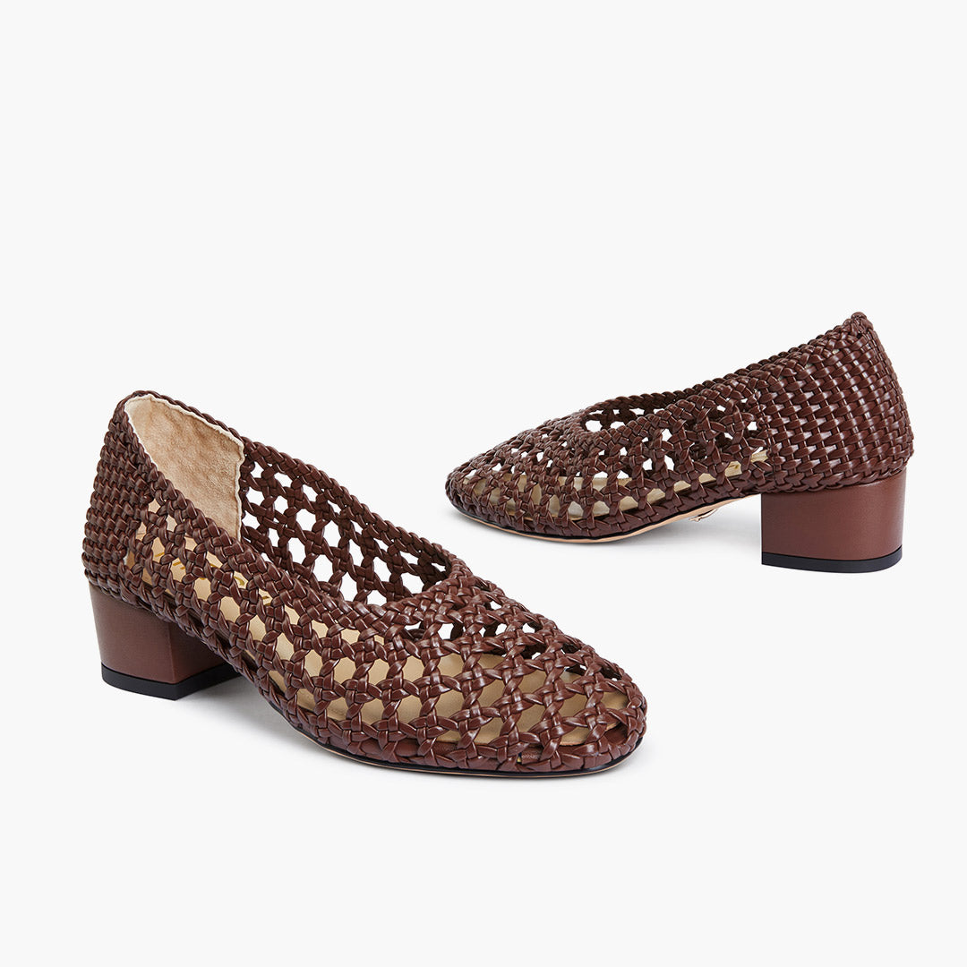 Marbella Brown - Woven Pumps