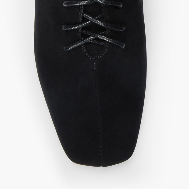 MILO BLACK- suede lace up bootie