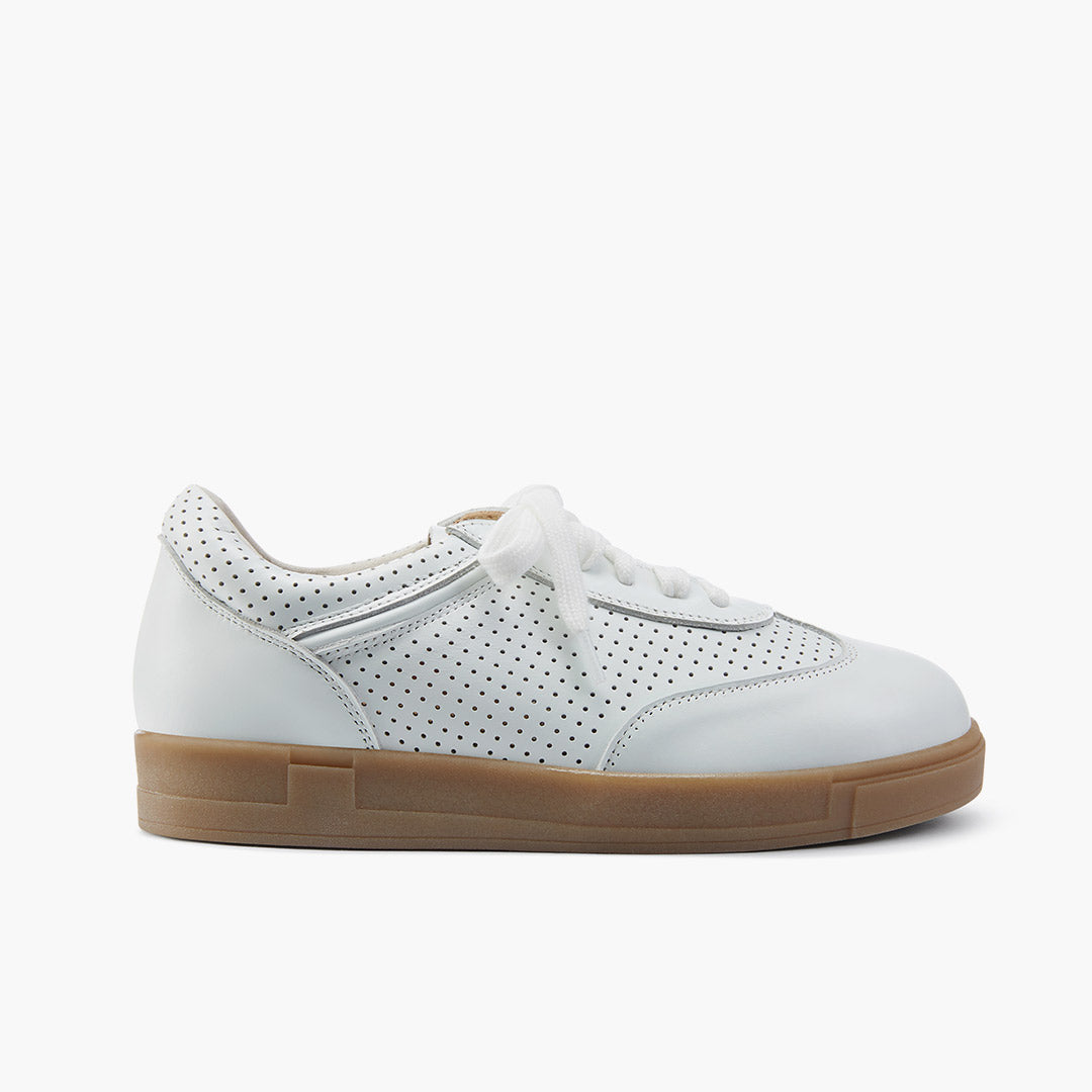 Morena - White Leather Sneakers