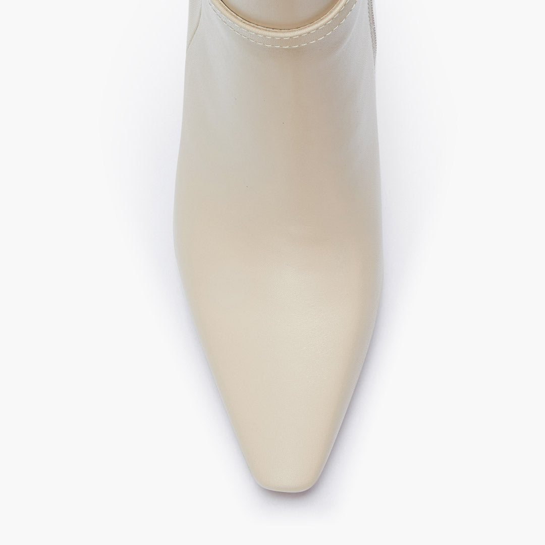 Na-Netta Cream-Beige - Leather Ankle Boots