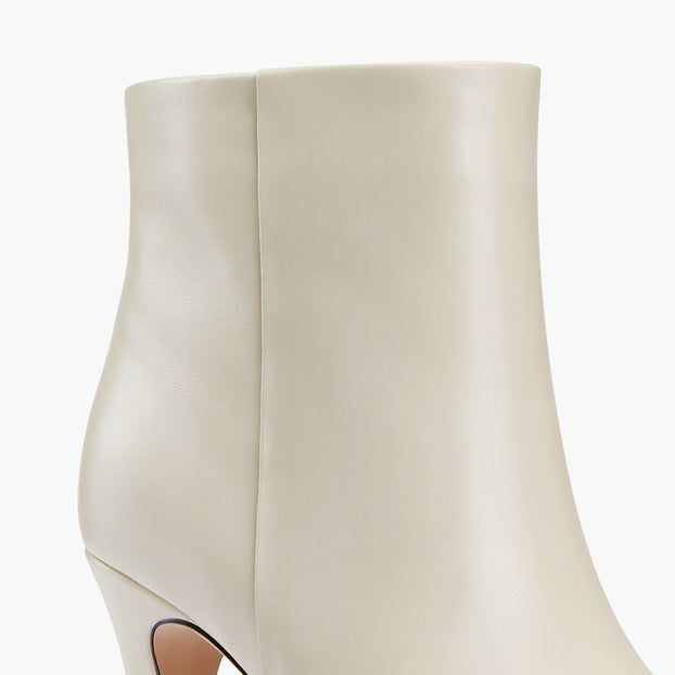 TANYA - ivory leather ankle boots