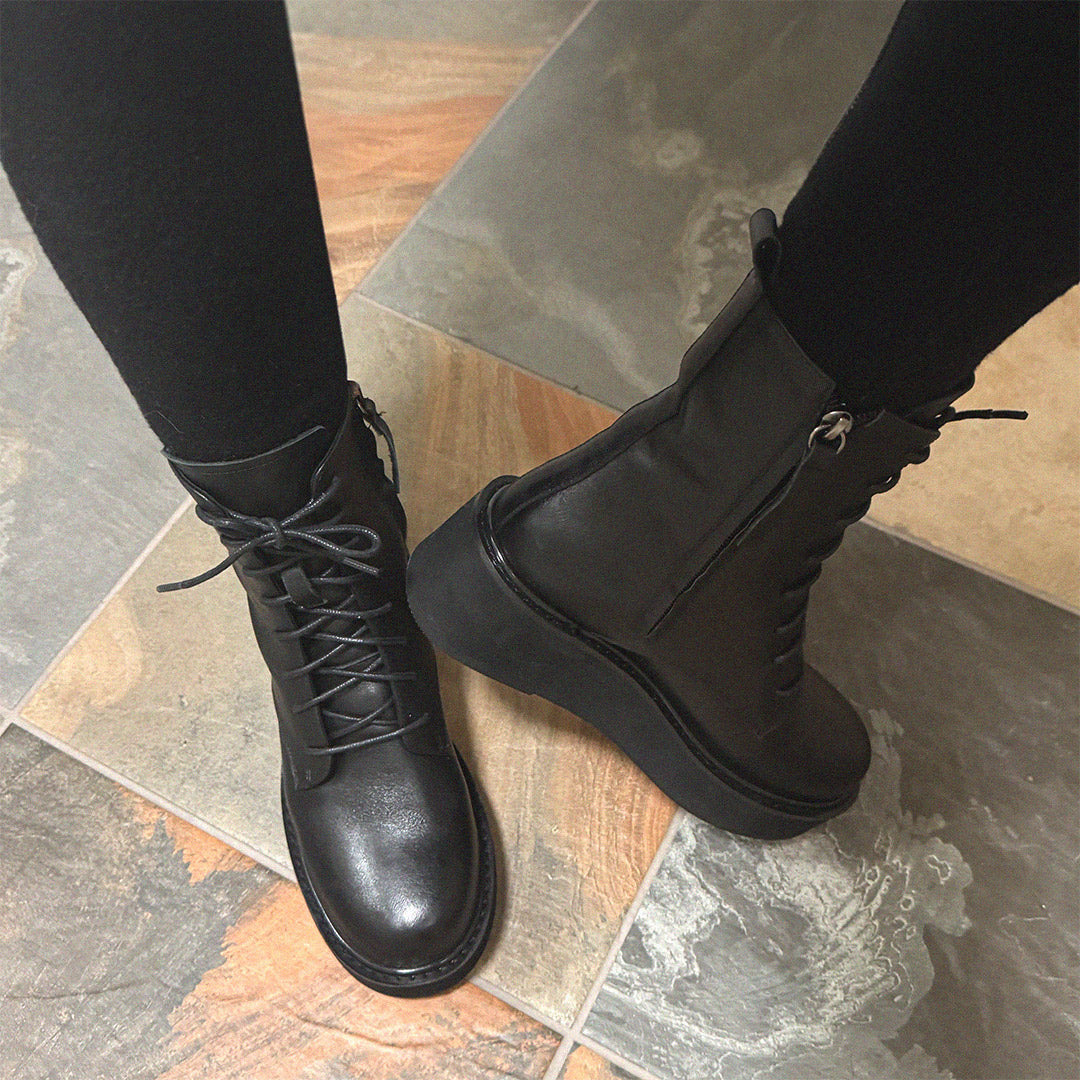 *TERRY - lace up flatform boot