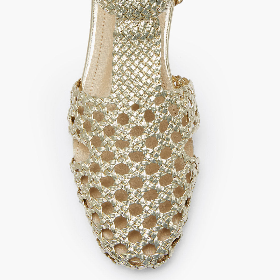Mykonos Gold - Woven Leather Sandals