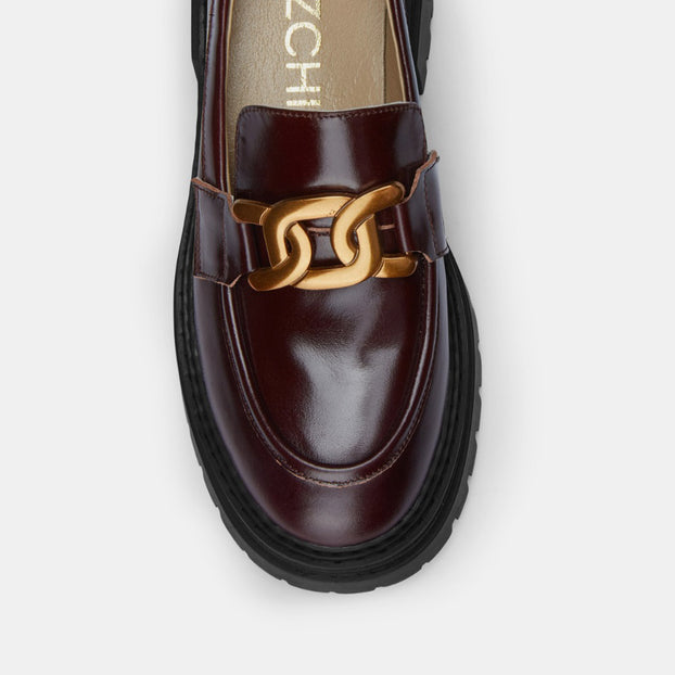 *ALCOR BROWN - flatform leather brogue