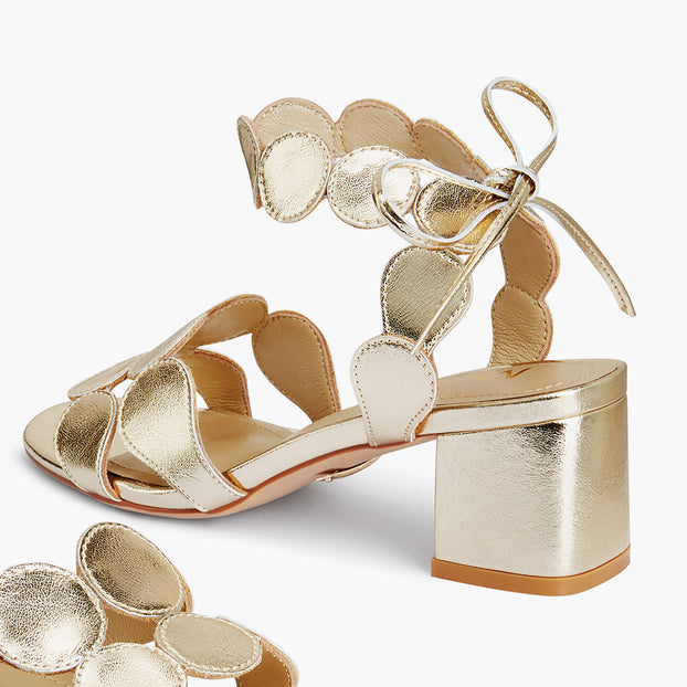 ALLEGRA GOLD ANKLE STRAP - leather sandals