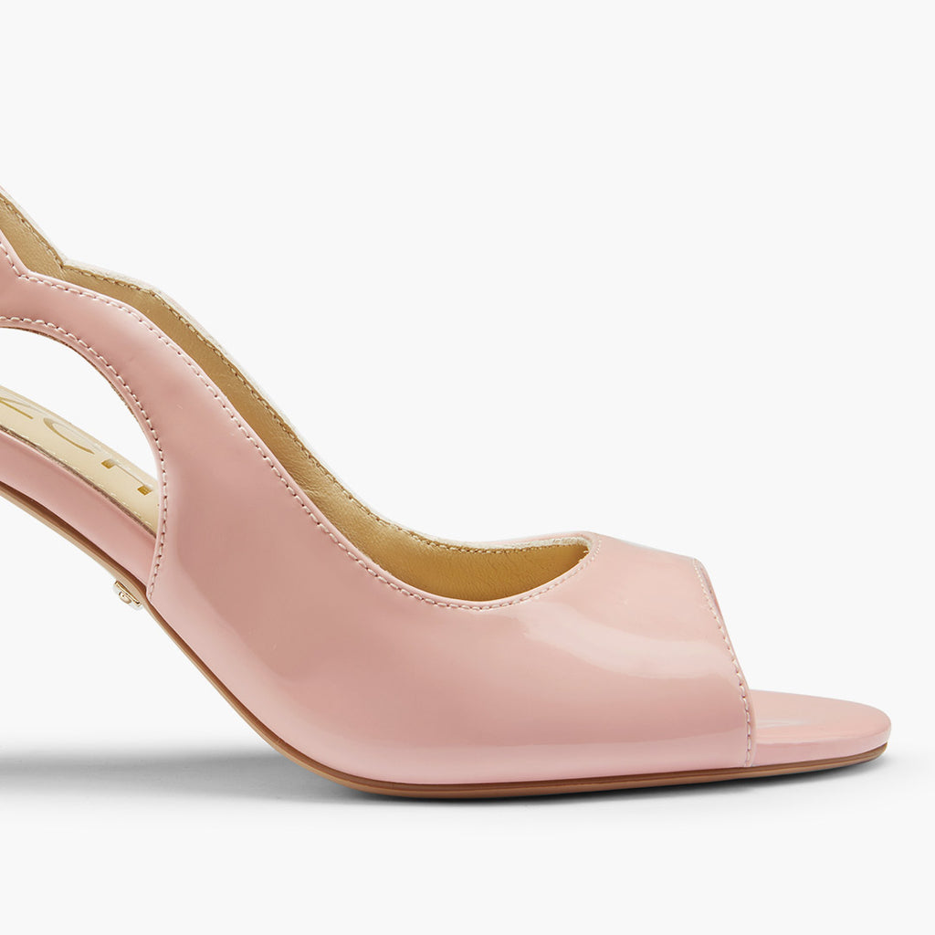 Petite Size Pink Patent Leather Open Toe Slingback. by MIZCHI Pretty ...