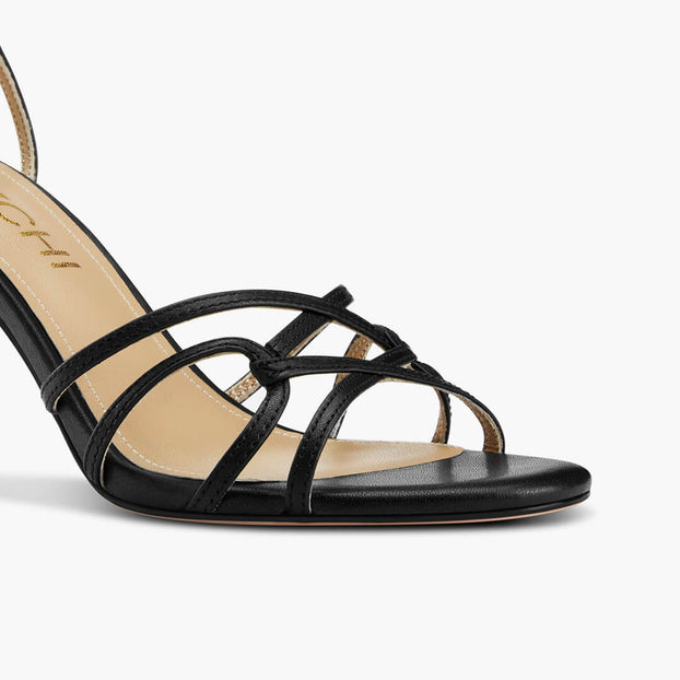 *ASTOR - black leather strappy sandal