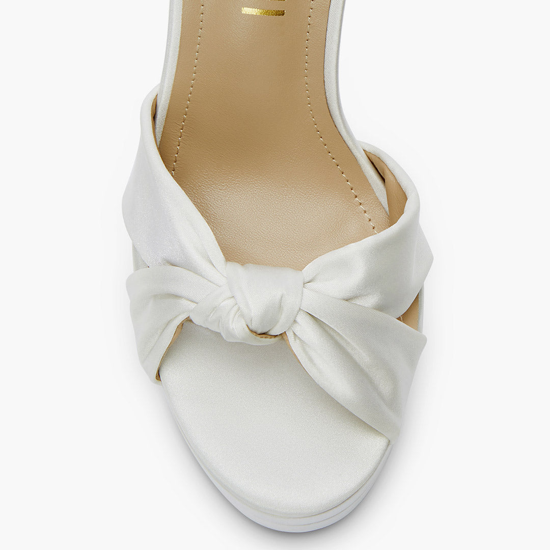 Aurielle Ivory - Satin Platform Sandals
