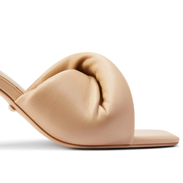 BASTINA PUFFY Beige - Leather Mules