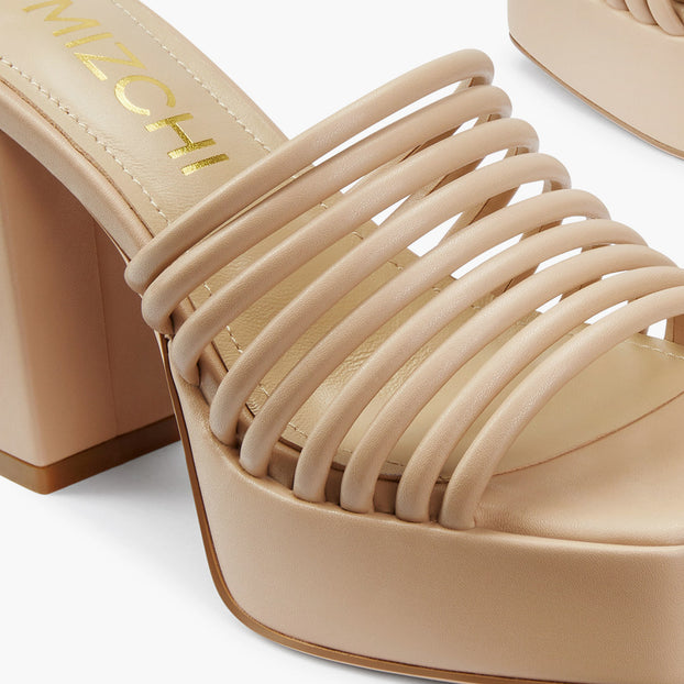 Stella Beige - Platform Mules