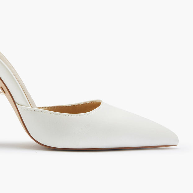 *BIANCA  IVORY SATIN - classic ankle strap pumps
