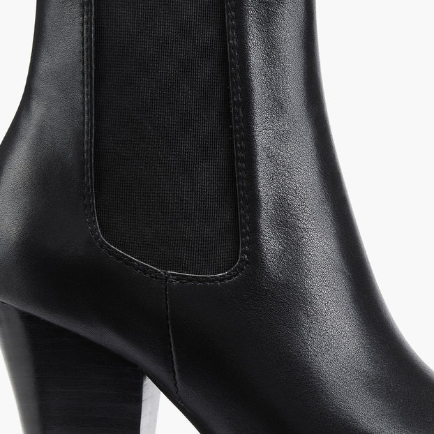 *JENNY BLACK - black leather cowboy boots