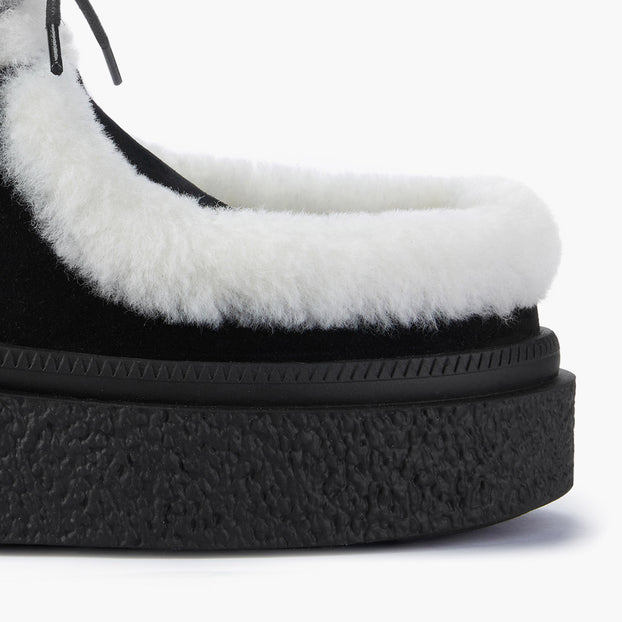 MARLO FUR - black suede ankle boots