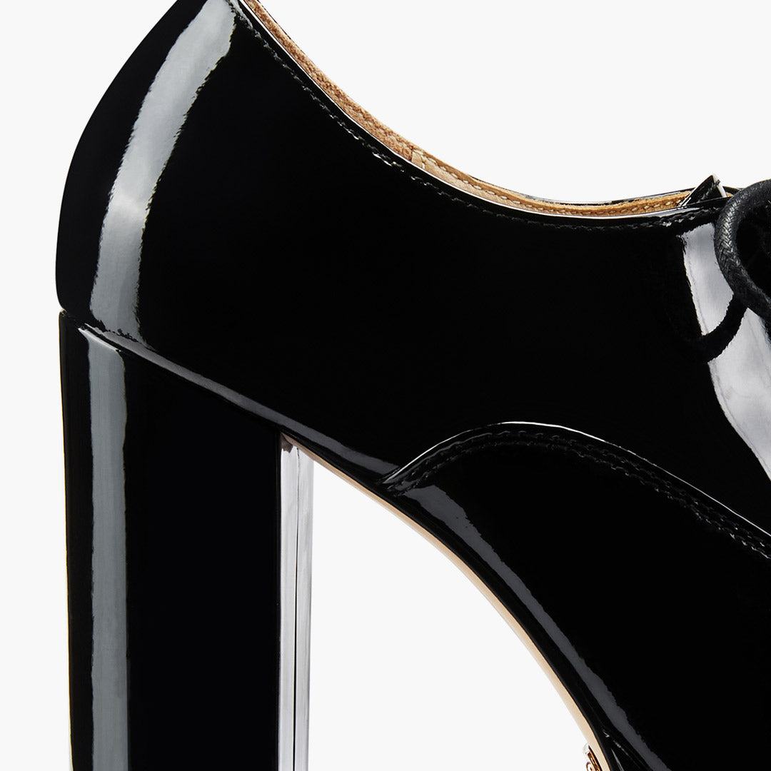 BORGHONA BLACK - lace up platform heels