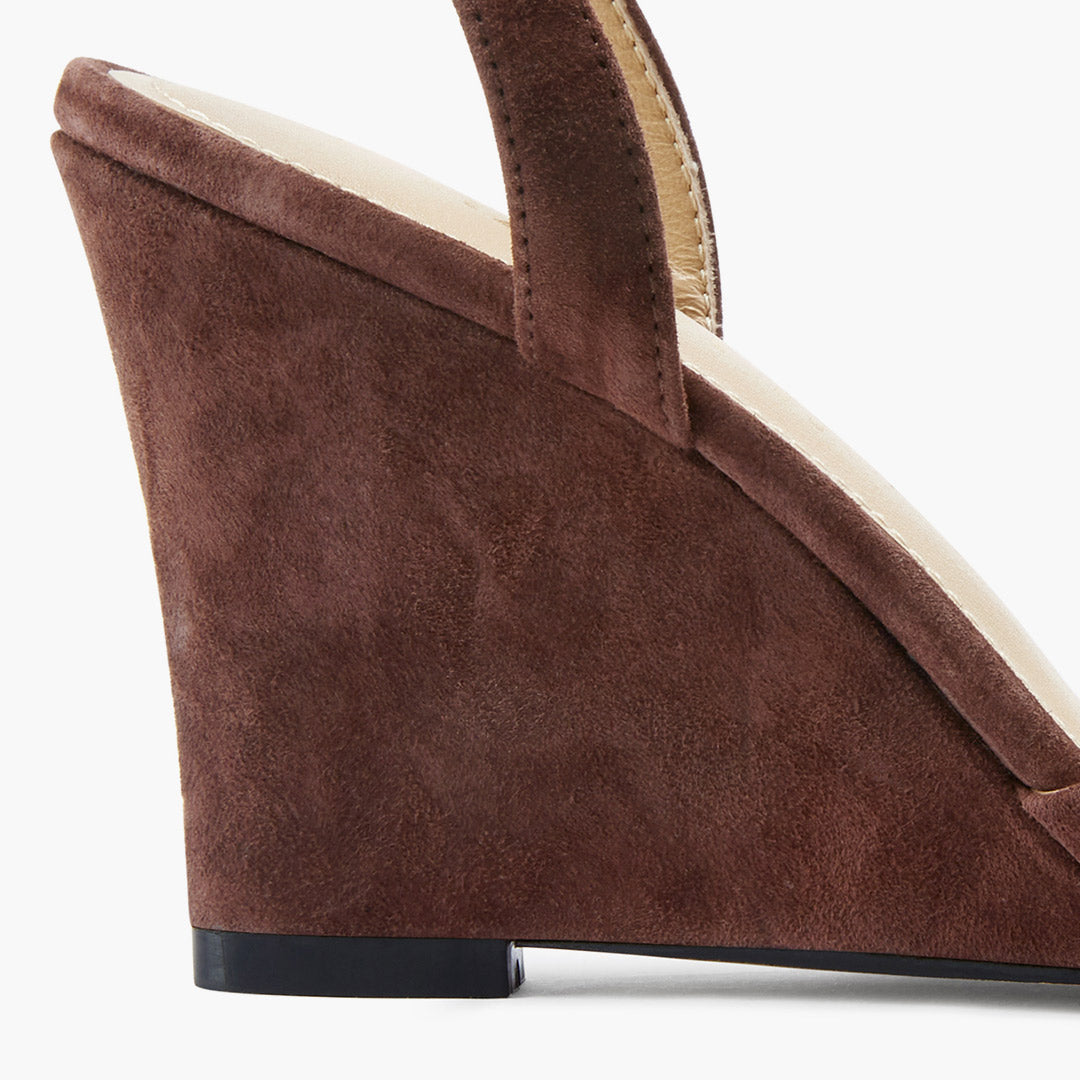 AMELIA BROWN SUEDE - wedge heel sandals