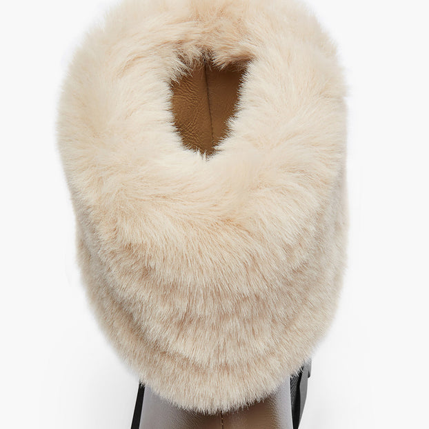 CAMERON BEIGE - fur lined ankle boots