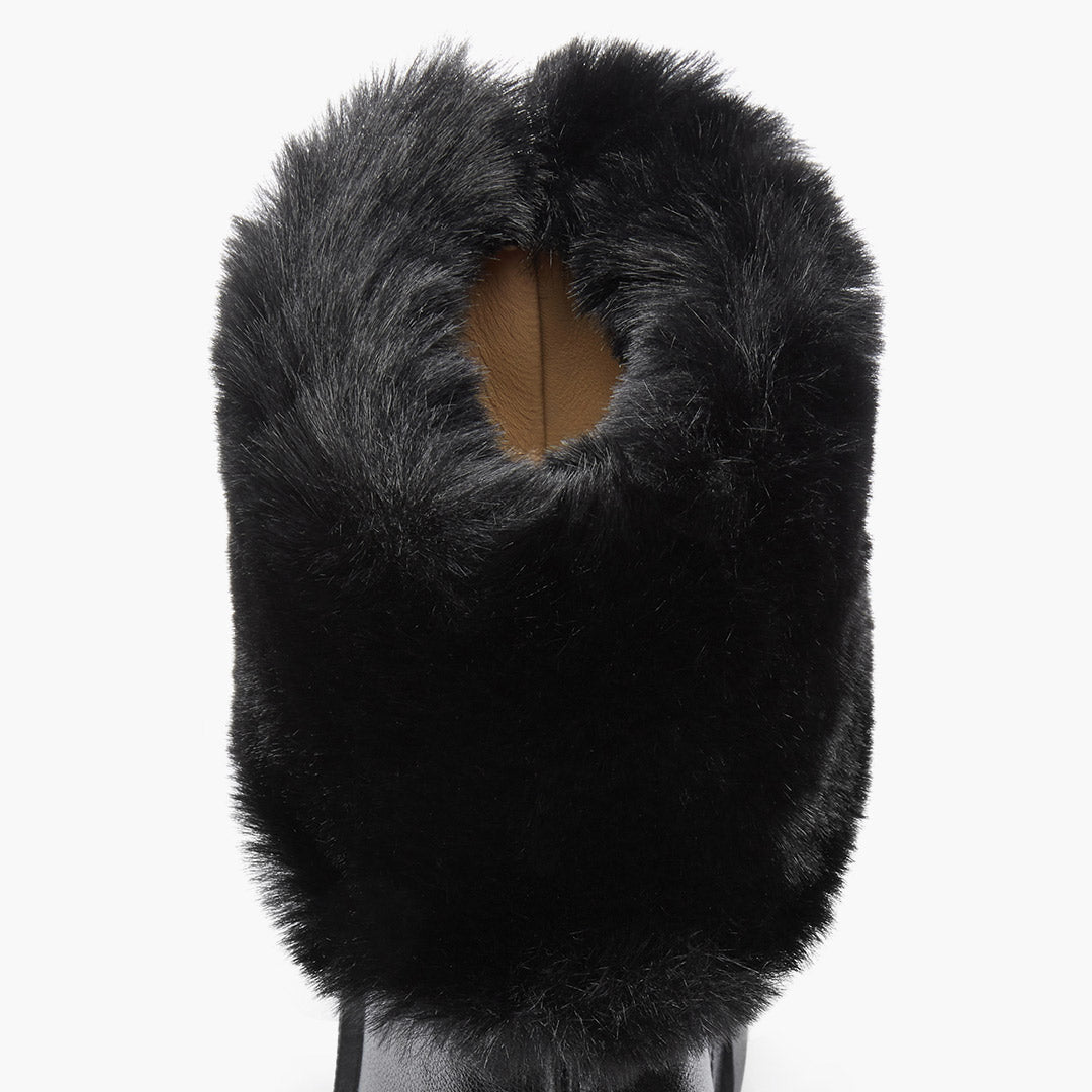 CAMERON BLACK - fur lined ankle boots