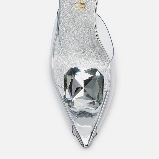 Celeste Silver - Wedge Mules