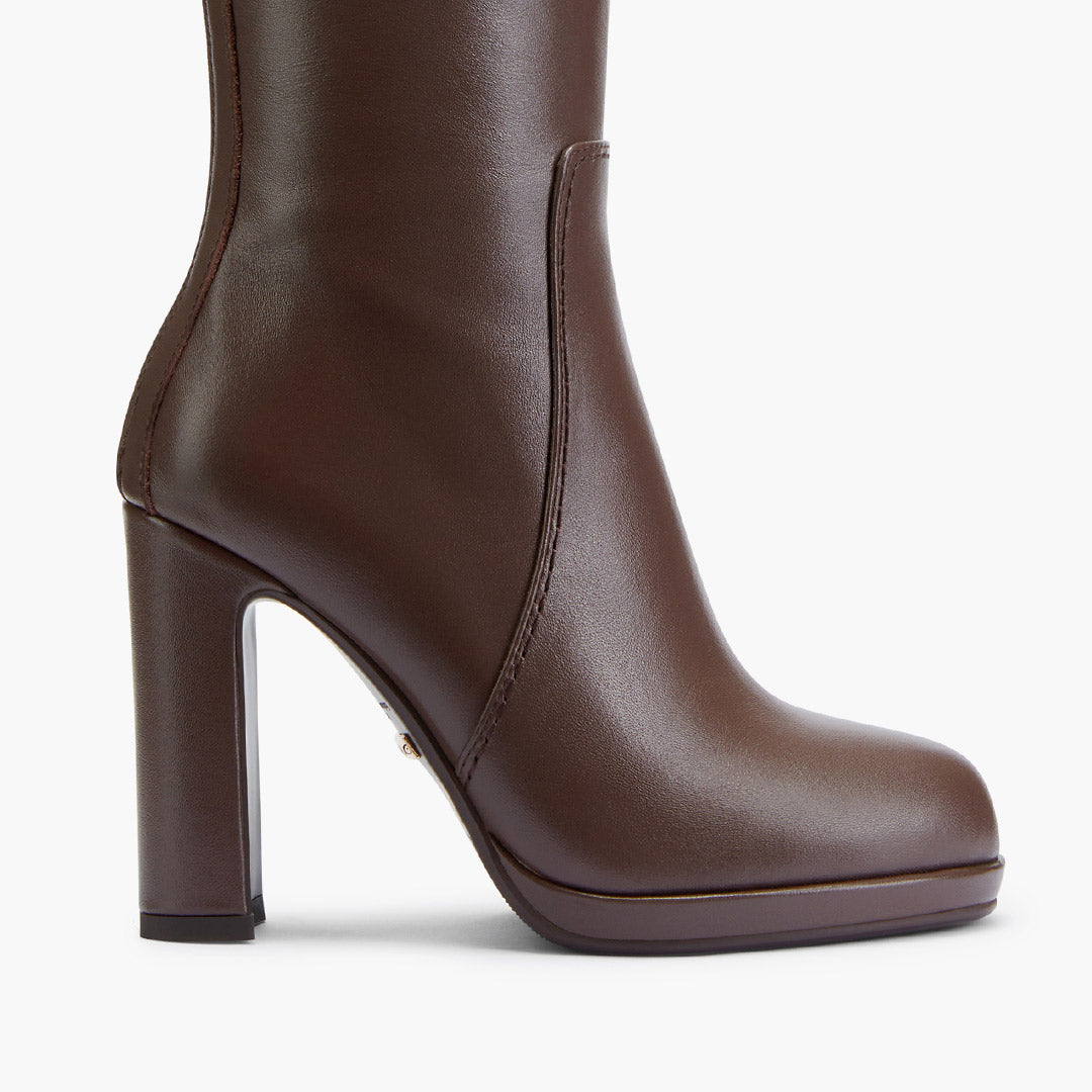*CHICAGO BROWN - leather knee boots