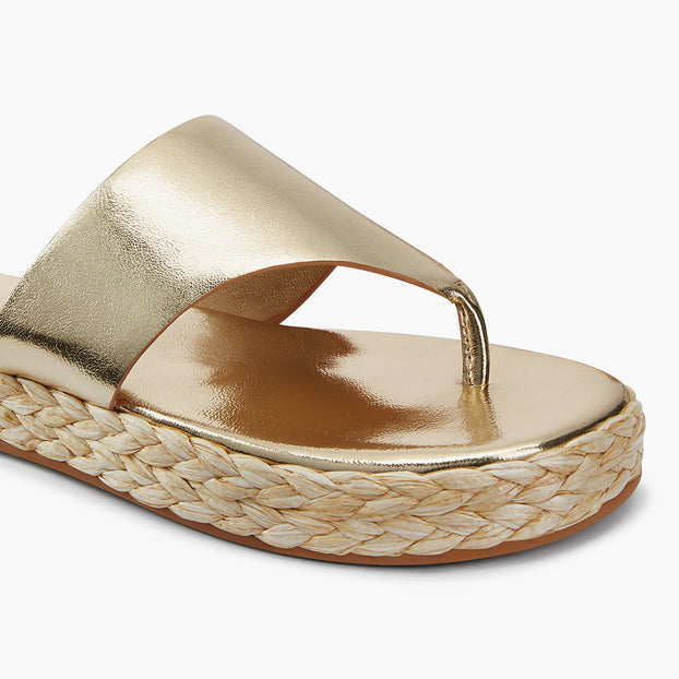 Cosmo Gold -flatform espadrille sandals