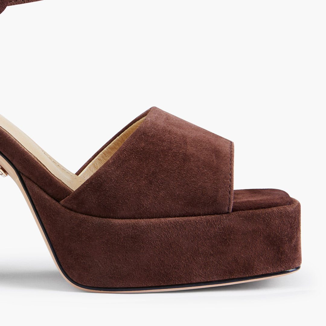 DELLA BROWN - suede platform sandals