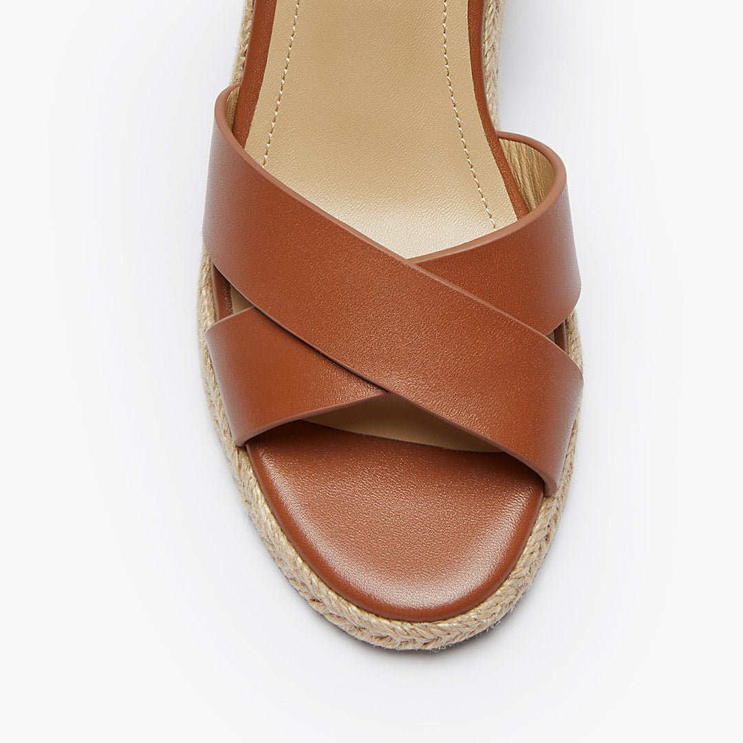 Ele Mare - Espadrilles Leather Wedge Sandals