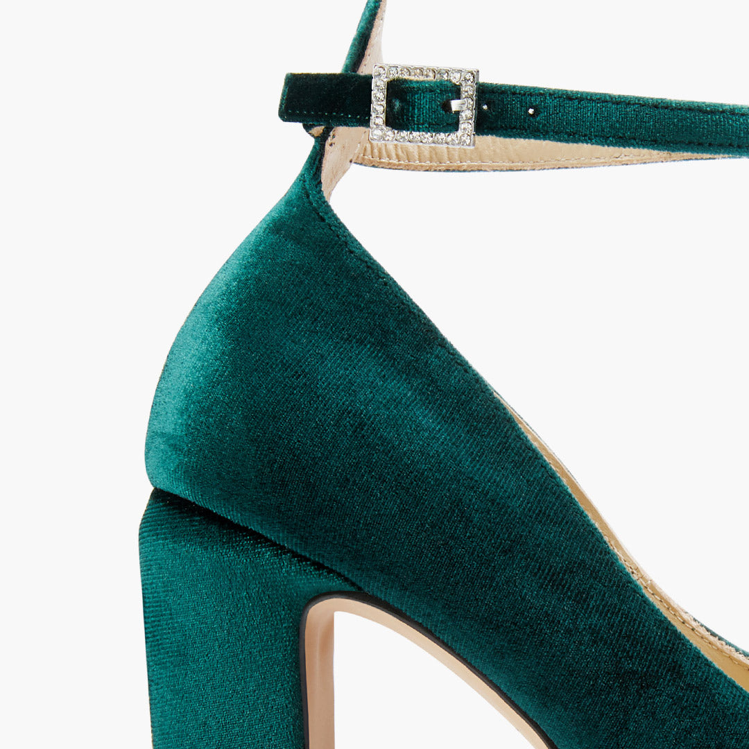 FABB - green velvet high platform
