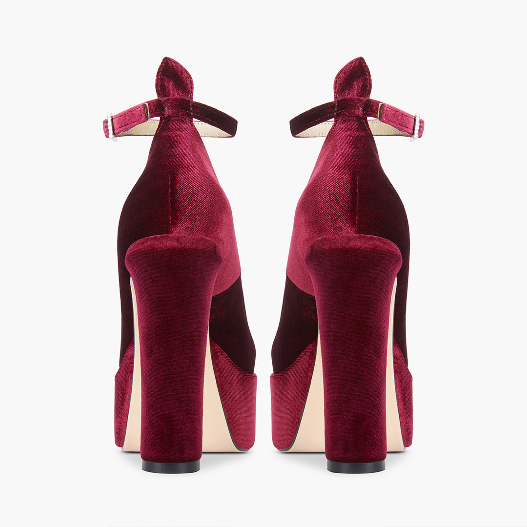 FABB - wine velvet high platform
