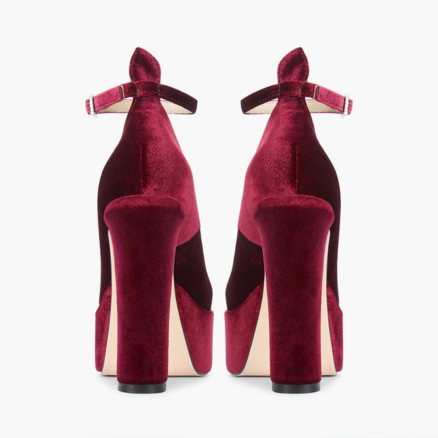 FABB - wine velvet high platform