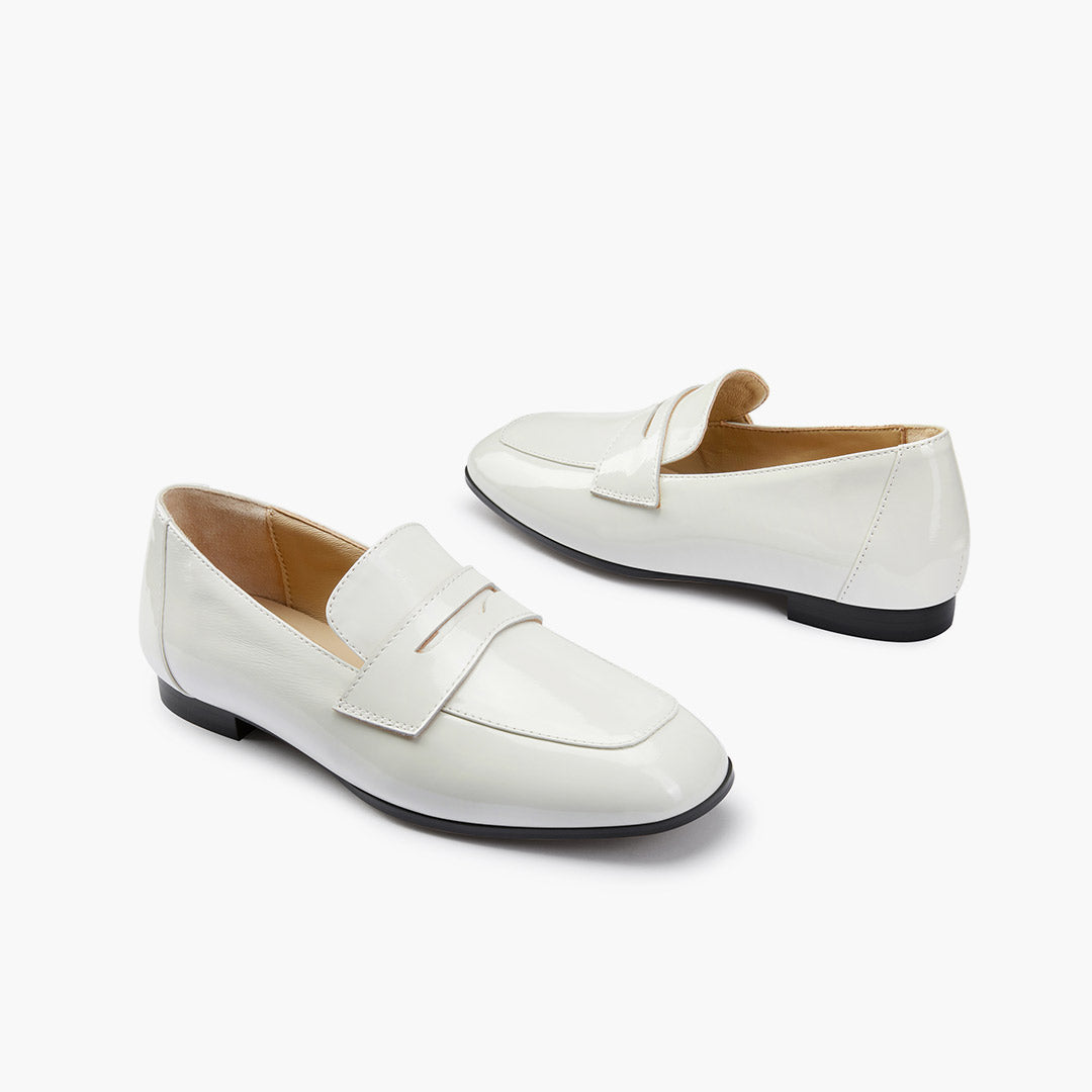 Farrah White - Leather Loafers
