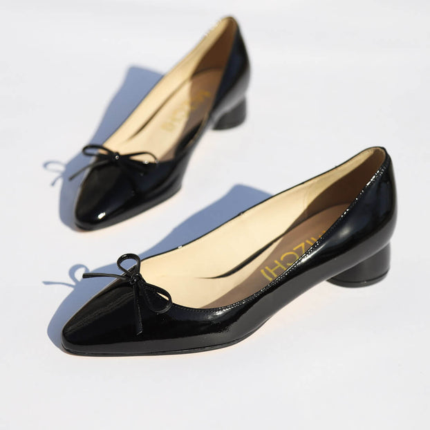 NEW HENRIETTA - patent chunky heel ballerina