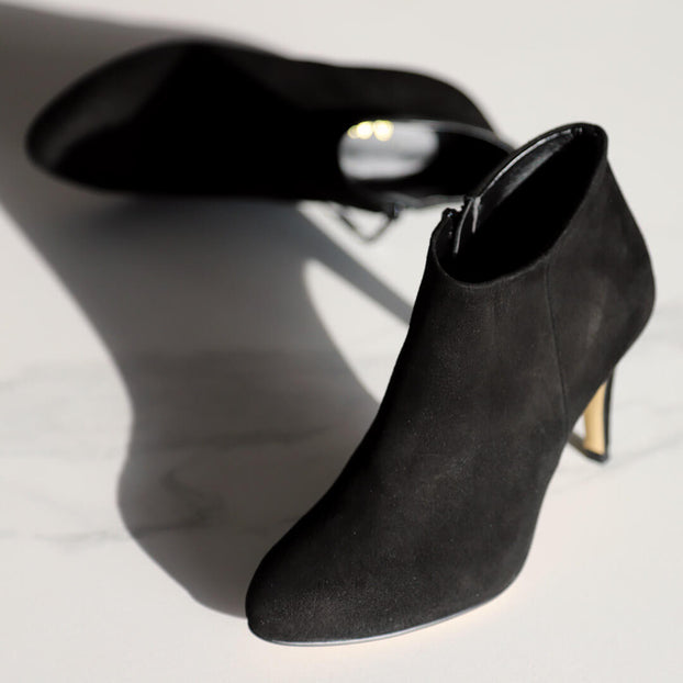 Value Priced Petite Black Suede Ankle Boots EU 32 to EU 35