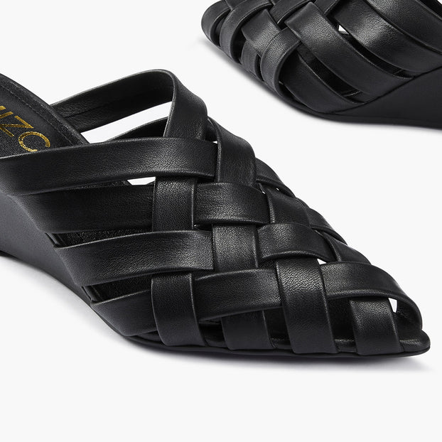 Kloss Black - Leather Wedge