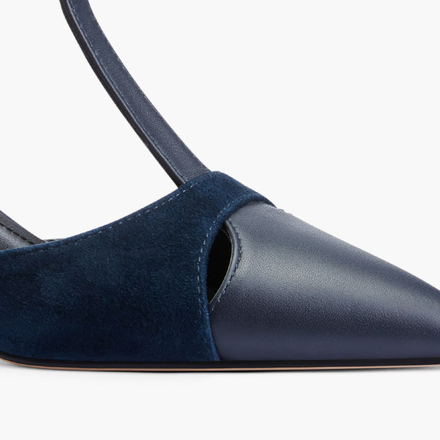 LEGAL NAVY- cut out slingback pumps
