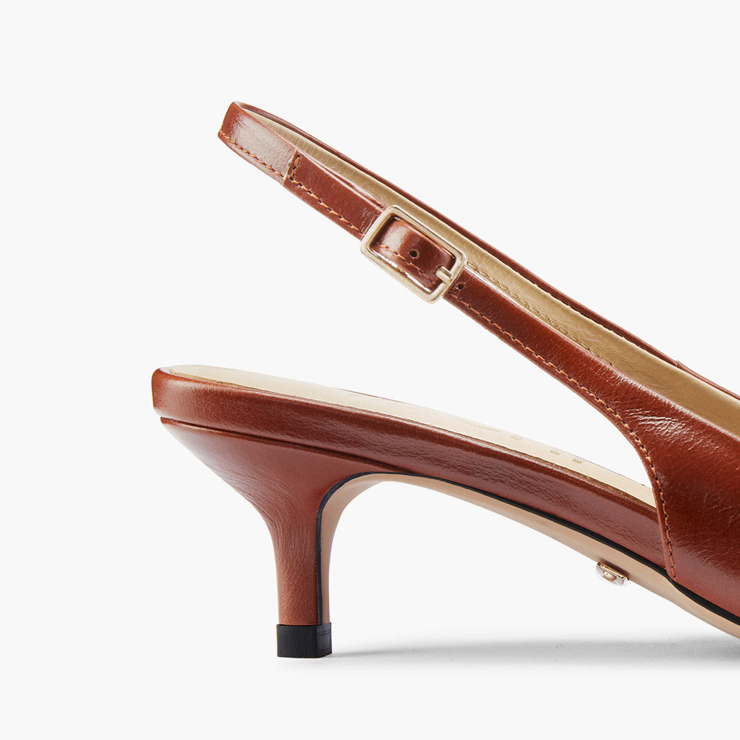 Lena 45 - brown leather slingback