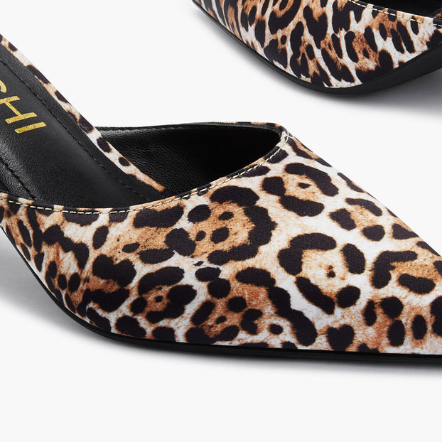 Clio Leopard - Satin Mules
