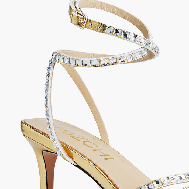 MADDY 70 GOLD  - diamond decor heels