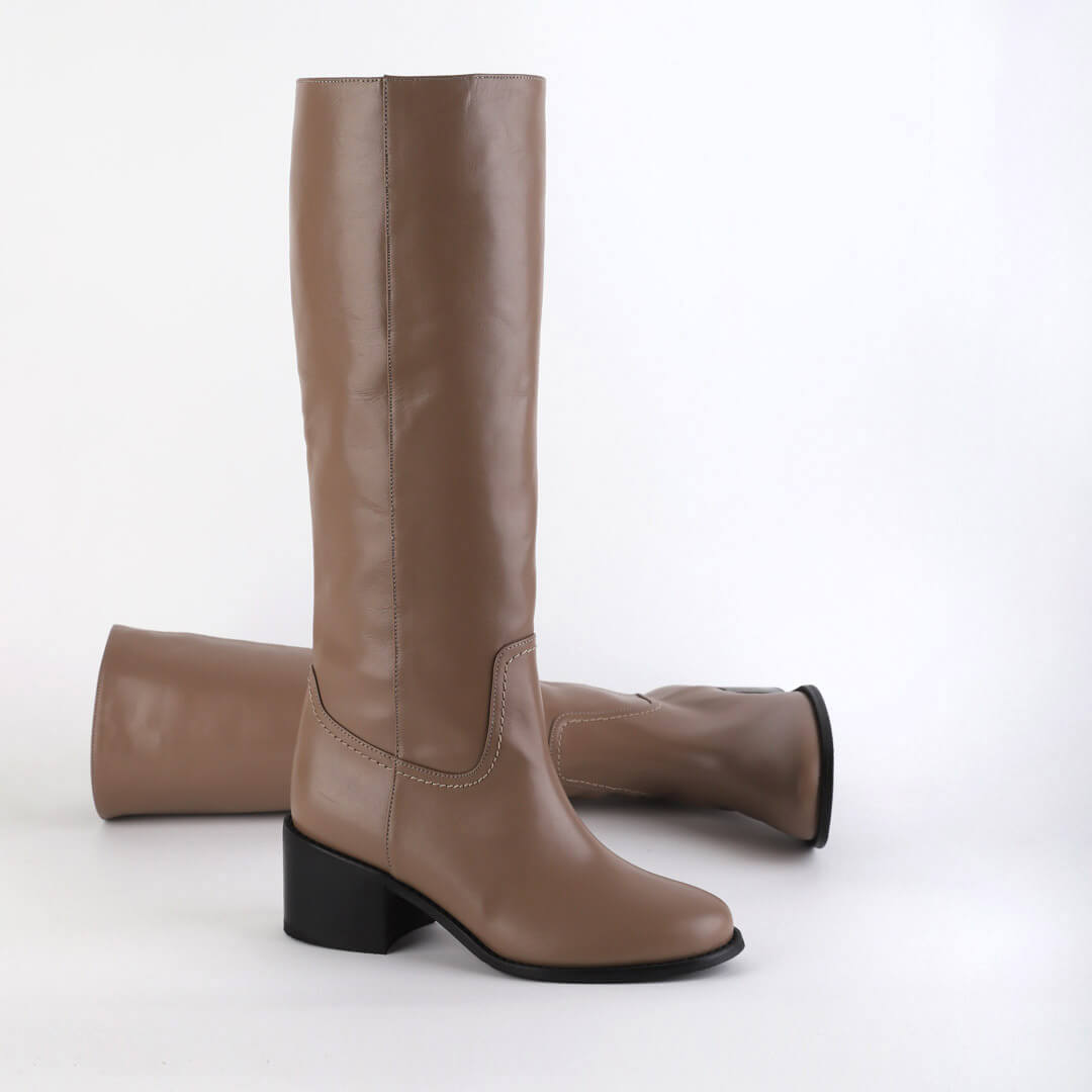 *UK size 1 - MAEVE - brown, 5cm heel (shaft height c. 33.5cm)