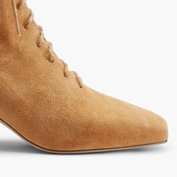 *MILO BEIGE- suede lace up bootie