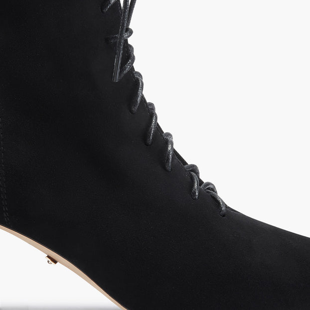 MILO BLACK- suede lace up bootie