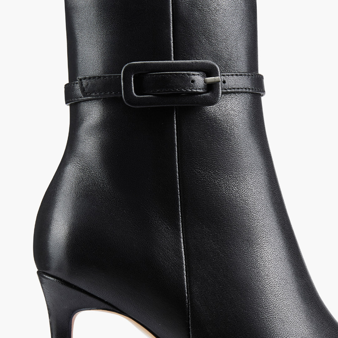Na-Netta Black - Leather Ankle Boots