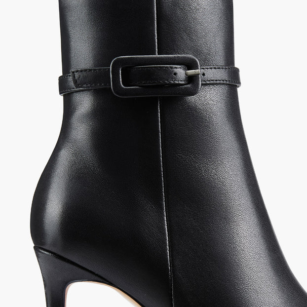 Na-Netta Black - Leather Ankle Boots