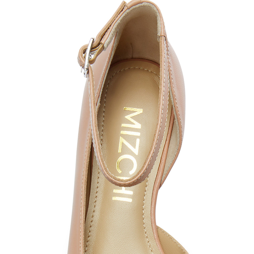 PEEKMI PINK - Leather Ankle Strap Pumps