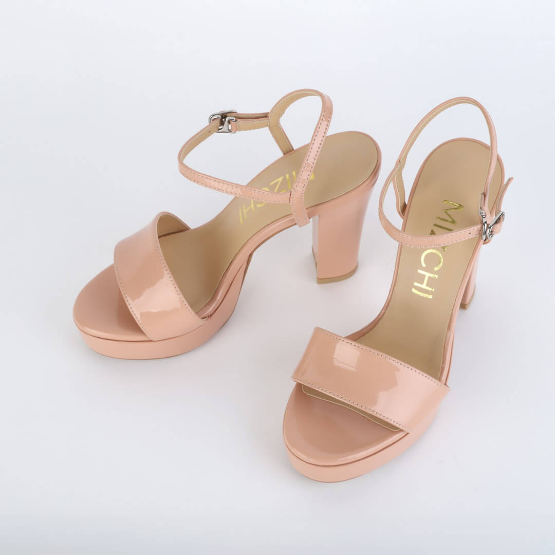 *UK size 2 - SAMI BEIGE PATENT , 10/2cm heels