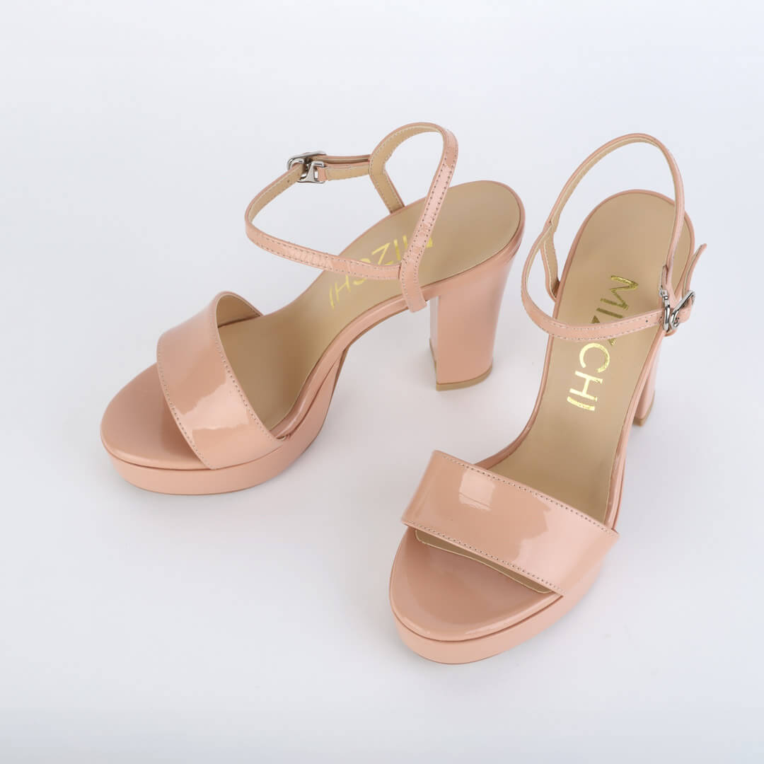 *UK 1 - SAMI BEIGE PATENT - 10/2cm heel