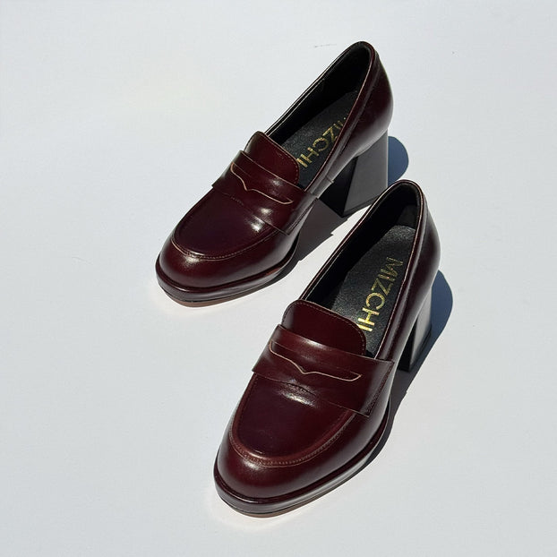 *SHARE BROWN - platform heel brogue
